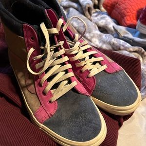 Vans size 11, multicolored, navy, purple, brown